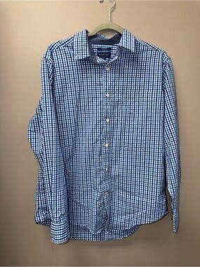 Mason James Blue Checked Men's Dress Shirt